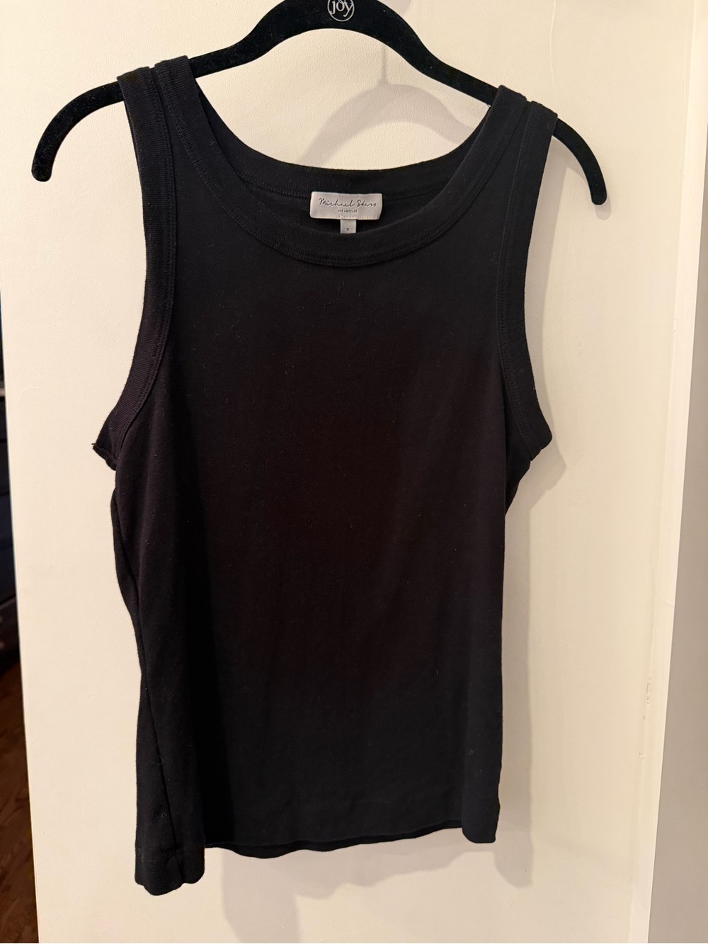Michael Stars Black Ribbed Tank - Sleeveless Scoop Neck
